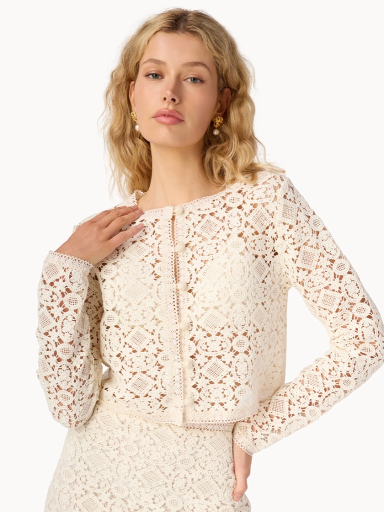 Cami Nyc Kayseri Crochet Cardigan Ceramic
